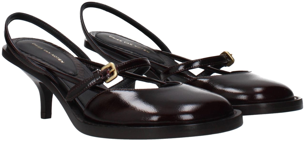 Dries Van Noten Brown Leather Platform Sandals Bruin