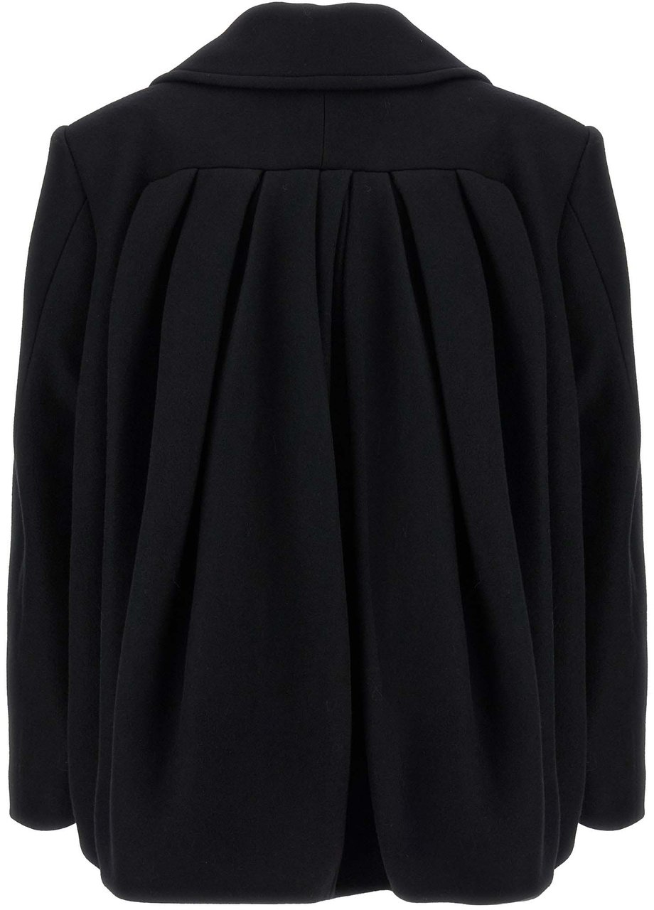 Dries Van Noten Black Wool Coat Zwart