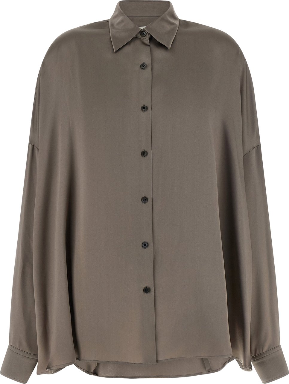 Dries Van Noten Gray Silk Blouse Grijs