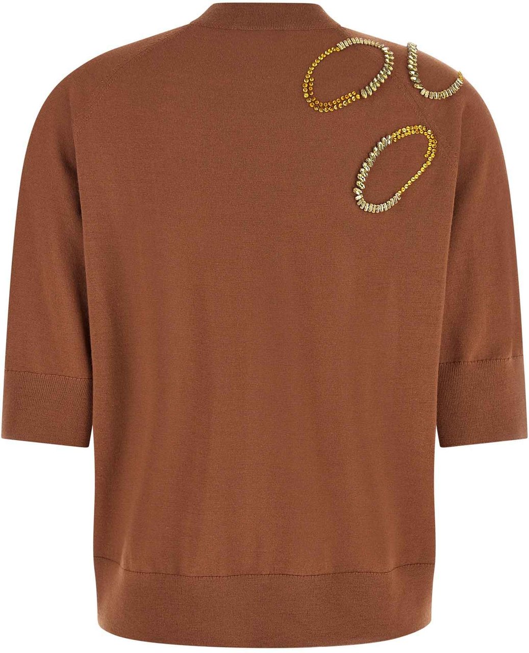 Dries Van Noten Brown Merino Wool Cardigan Bruin