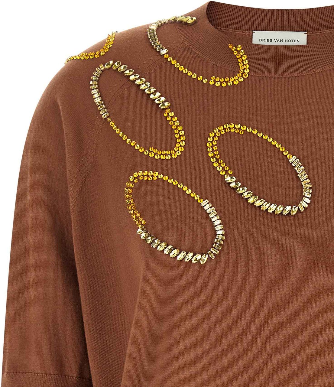 Dries Van Noten Brown Merino Wool Cardigan Bruin