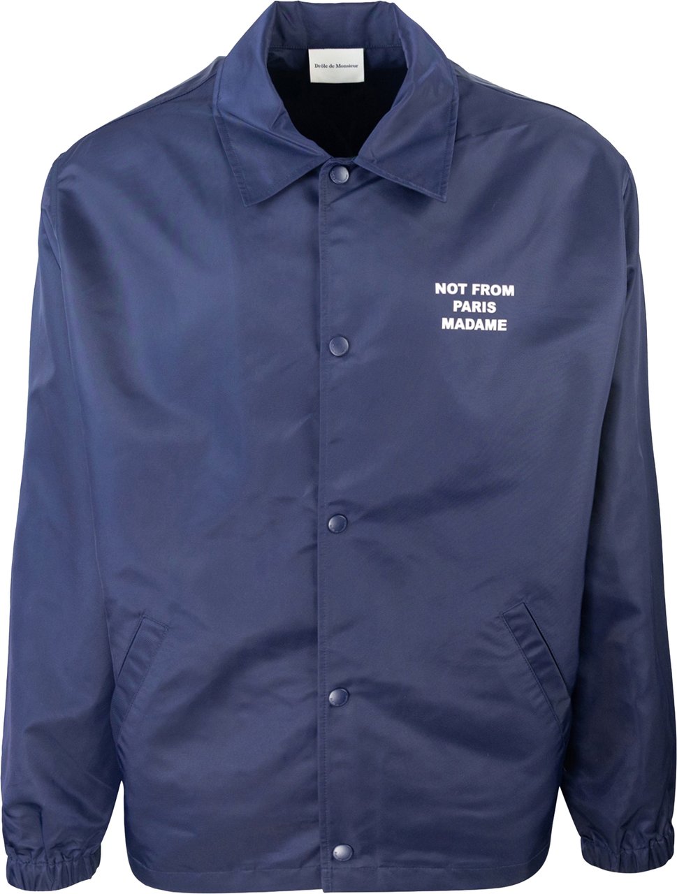 Drôle de Monsieur Lightweight Blue Jacket with Embroidered Logo Grijs