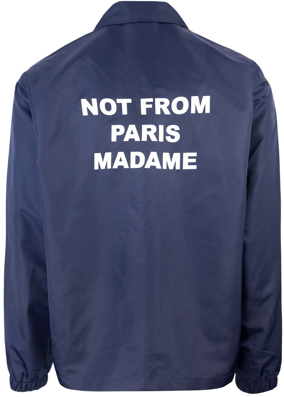 Drôle de Monsieur Lightweight Blue Jacket with Embroidered Logo Grijs