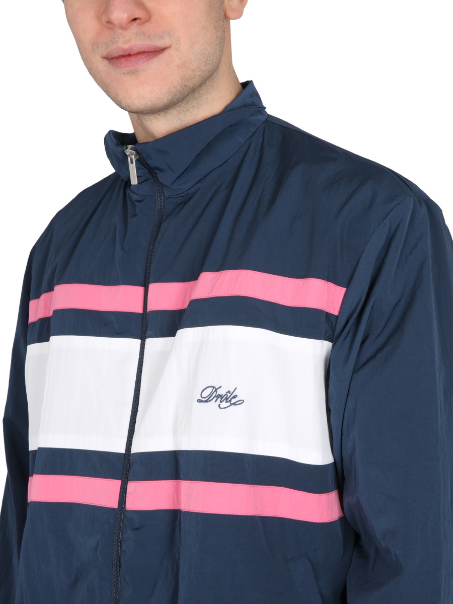 Drôle de Monsieur JACKET WITH LOGO EMBROIDERY Blauw