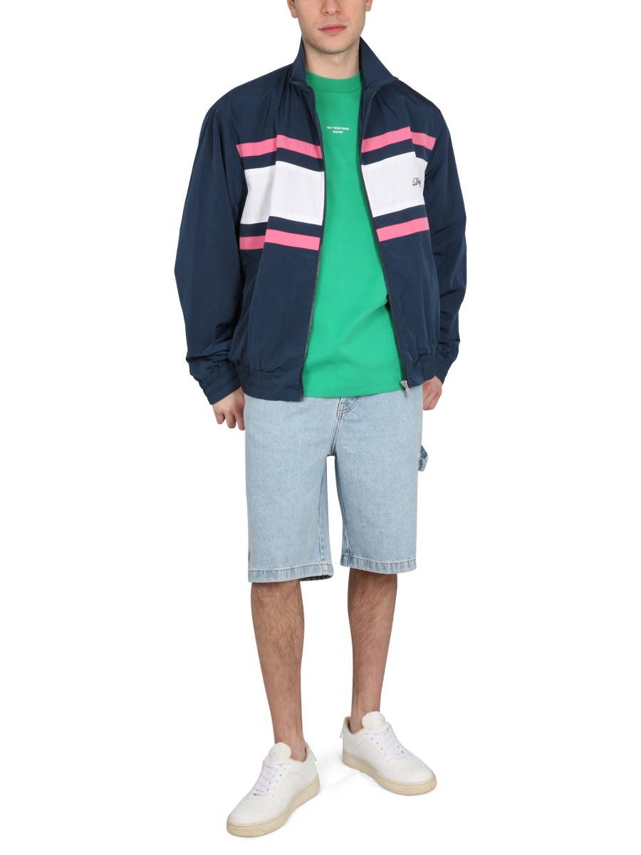 Drôle de Monsieur JACKET WITH LOGO EMBROIDERY Blauw