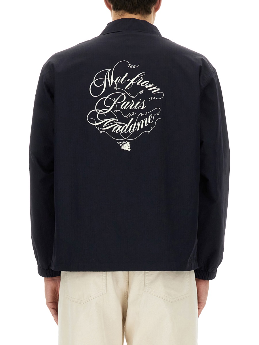 Drôle de Monsieur VIGNES SLOGAN PRINT JACKET Blauw
