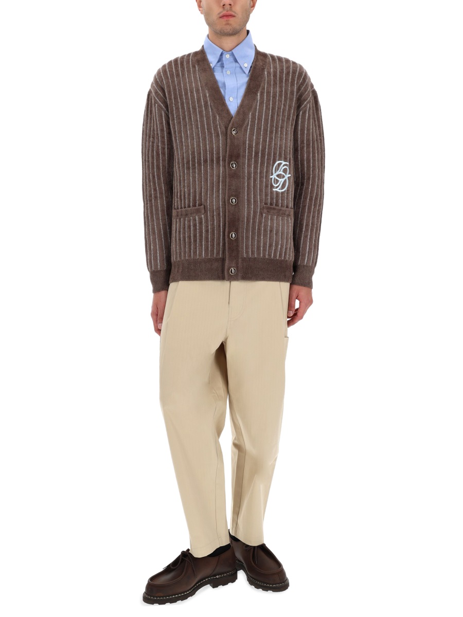Drôle de Monsieur "MONOGRAMME" CARDIGAN Bruin