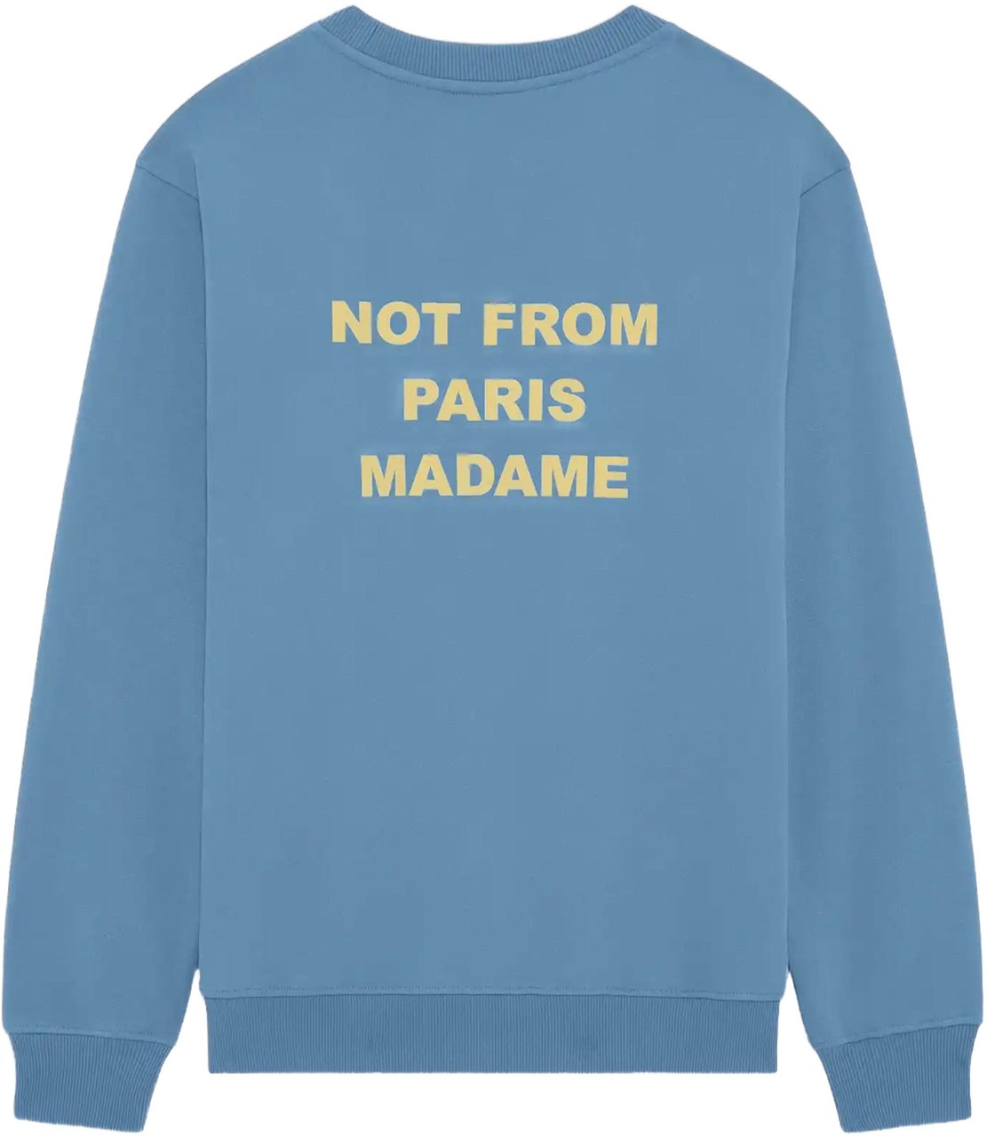 Drôle de Monsieur Light Blue Slogan Crewneck Sweatshirt Blauw