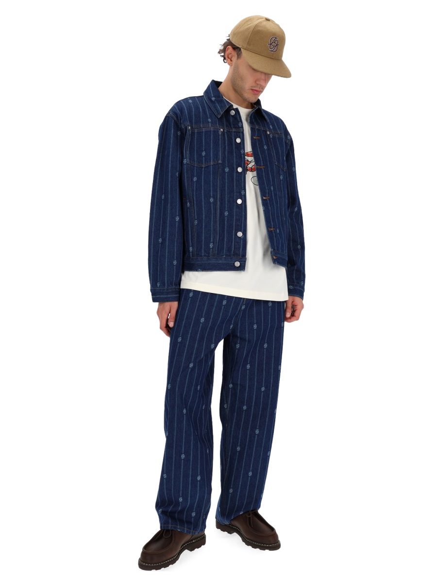 Drôle de Monsieur "DENIM MONOGRAMME" JACKET Blauw