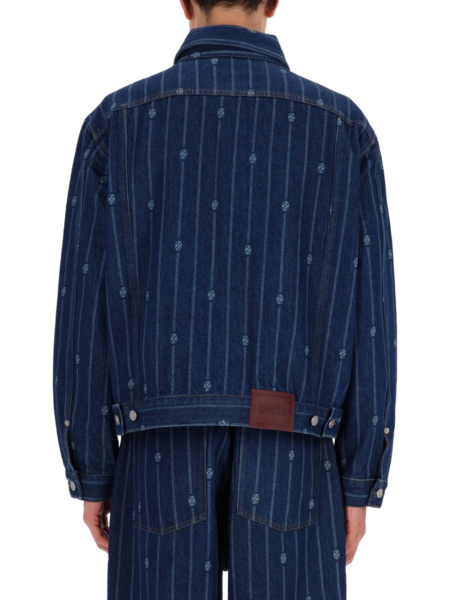Drôle de Monsieur "DENIM MONOGRAMME" JACKET Blauw