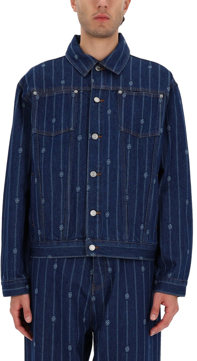 Drôle de Monsieur "DENIM MONOGRAMME" JACKET Blauw
