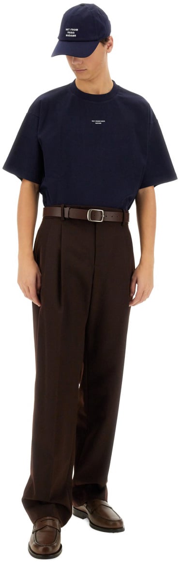 Drôle de Monsieur "SLOGAN" T-SHIRT Blauw