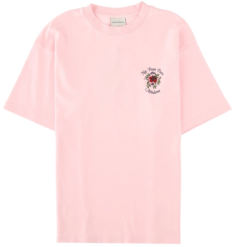 Drôle de Monsieur "SLOGAN ROSE" T-SHIRT Roze