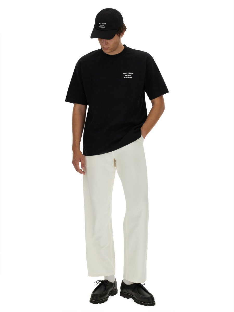 Drôle de Monsieur COTTON T-SHIRT Zwart