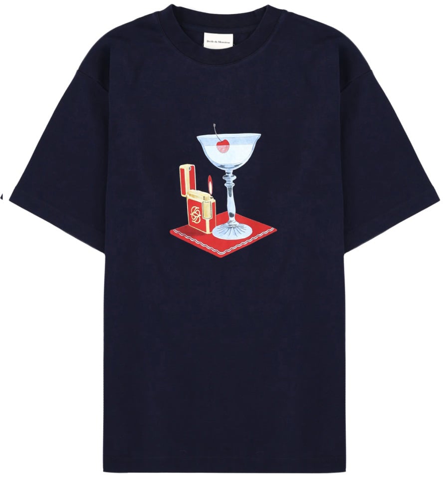 Drôle de Monsieur "COCKTAIL" T-SHIRT Blauw