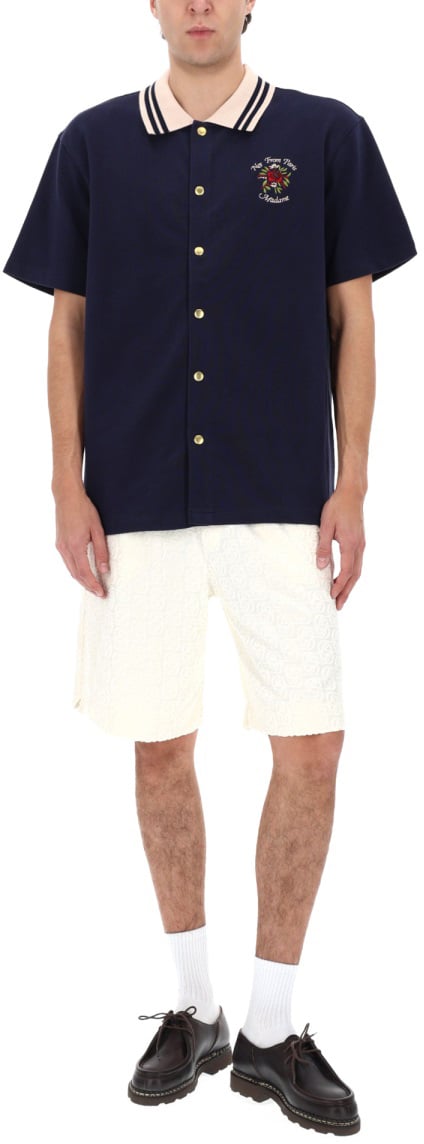 Drôle de Monsieur "SLOGAN ROSE" SHIRT Blauw