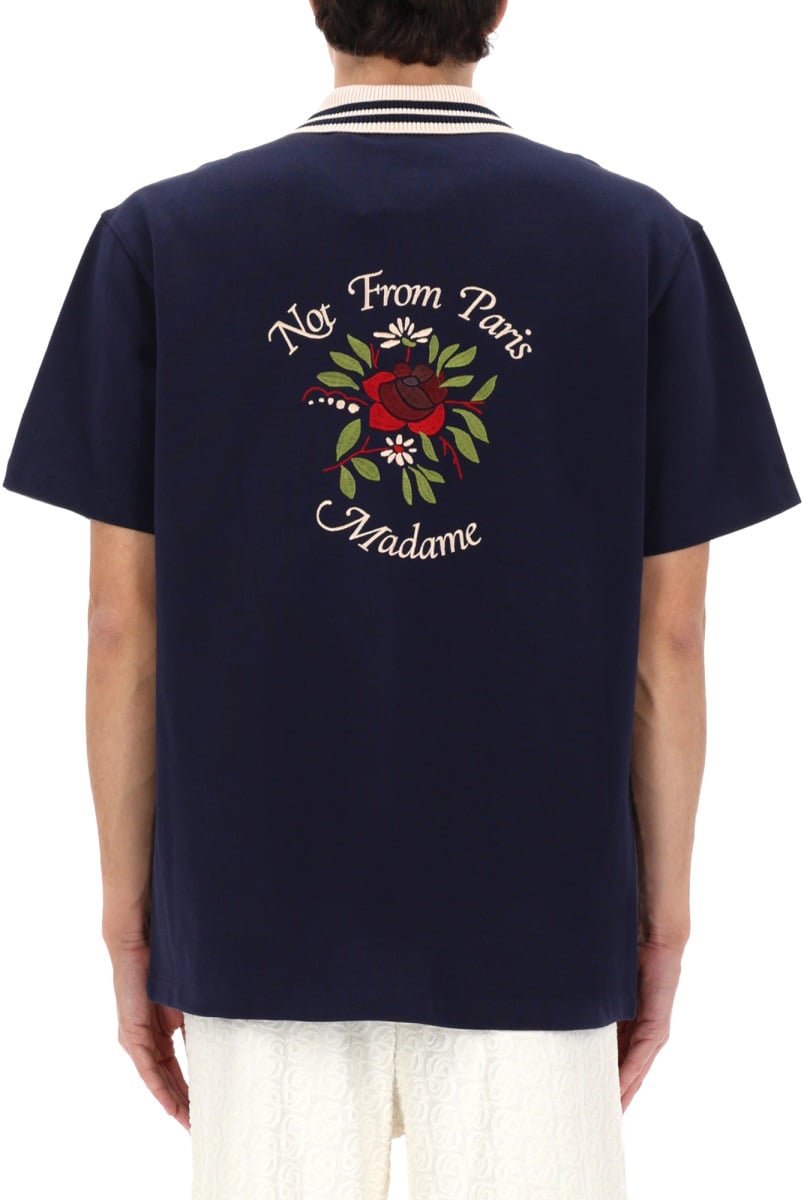 Drôle de Monsieur "SLOGAN ROSE" SHIRT Blauw
