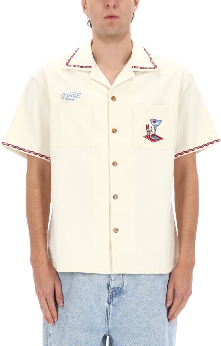 Drôle de Monsieur "COCKTAIL" SHIRT Wit