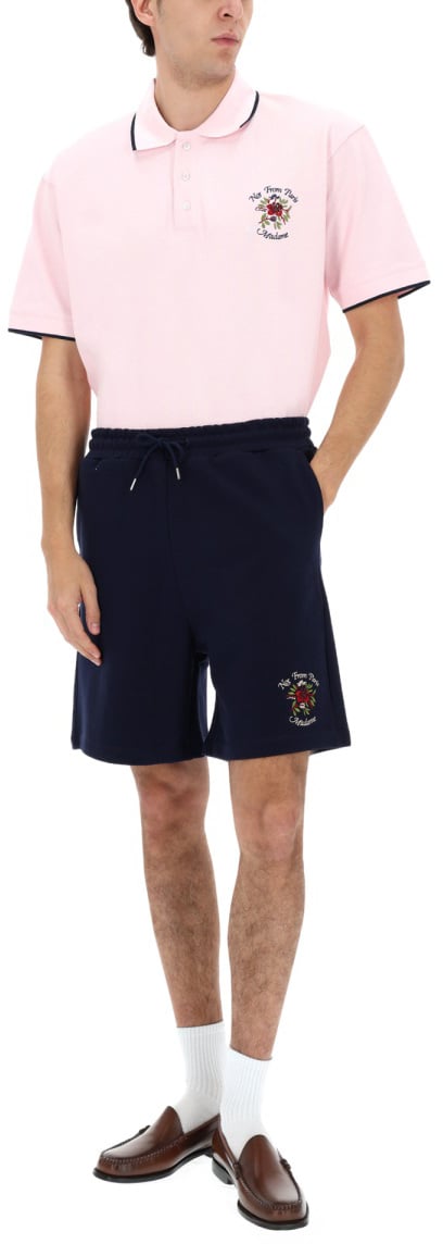 Drôle de Monsieur "SLOGAN ROSE" SHORTS Blauw