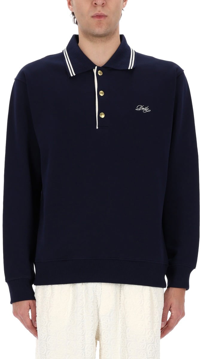 Drôle de Monsieur SWEATSHIRT POLO. Blauw