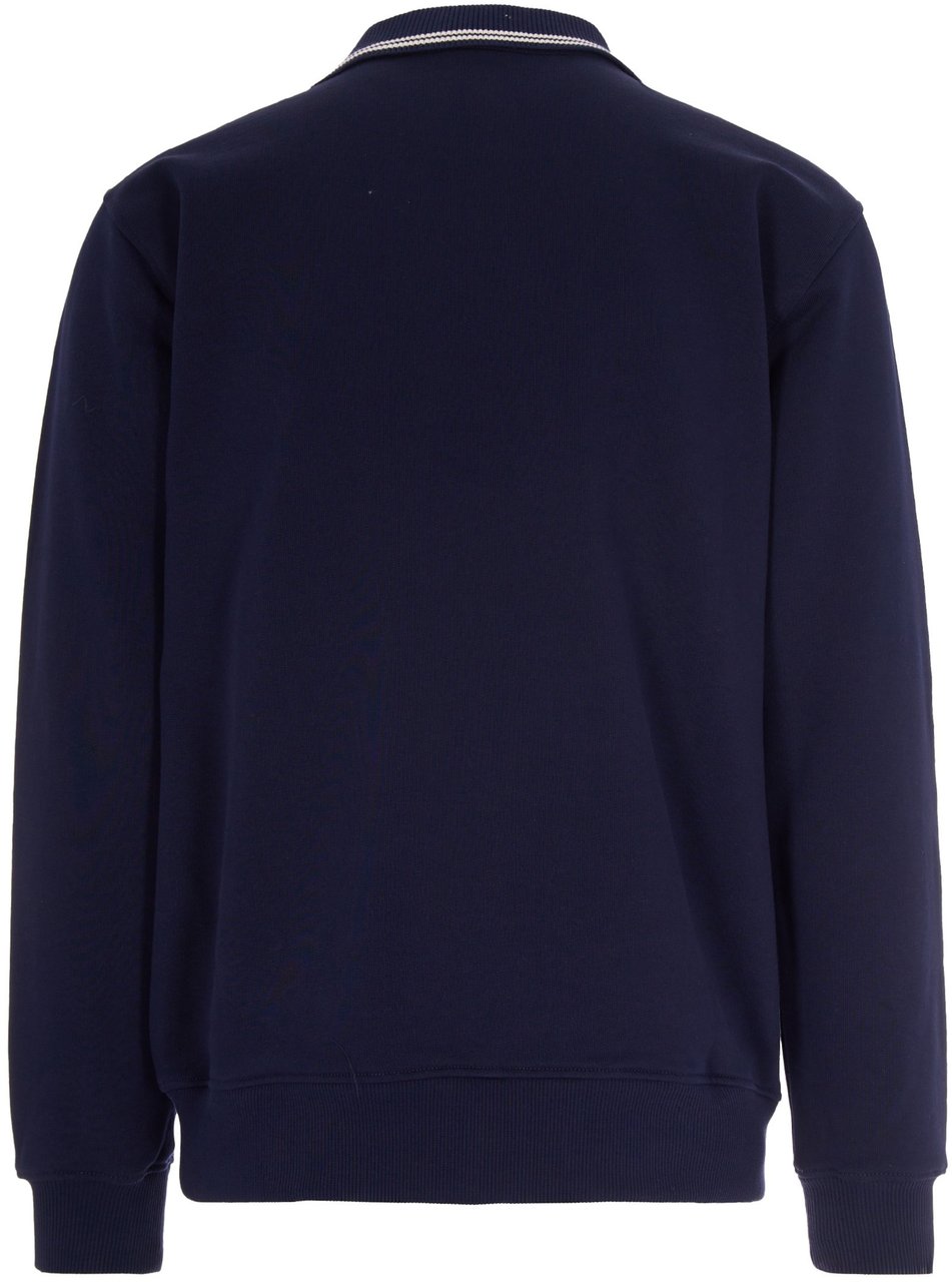 Drôle de Monsieur Contrast-Embroidered Cotton Terry Polo Shirt Zwart