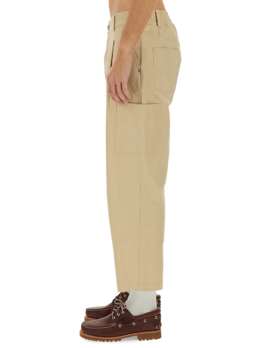 Drôle de Monsieur Relaxed Fit Cropped Pants With Tapered Leg Neutraal