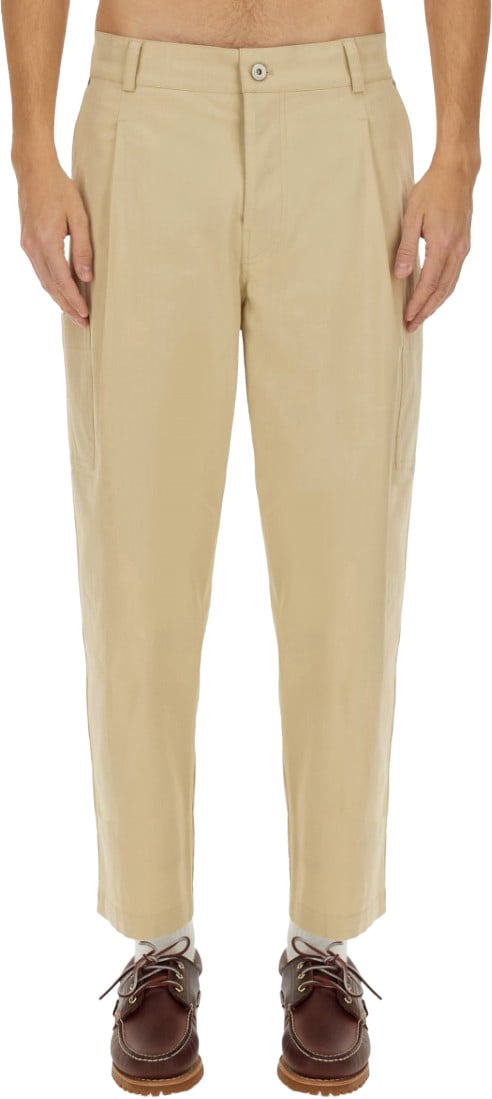 Drôle de Monsieur Relaxed Fit Cropped Pants With Tapered Leg Neutraal