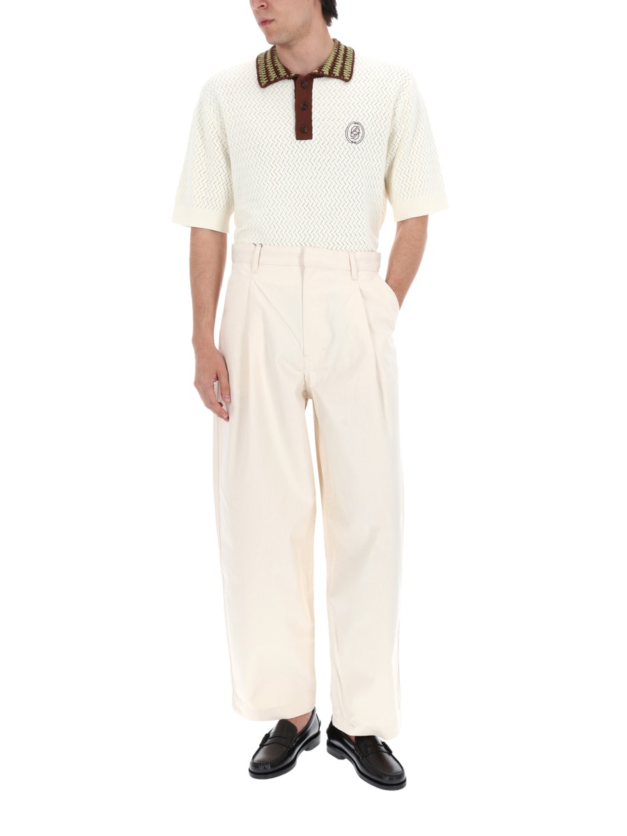 Drôle de Monsieur Ballon High Waist Pleated Trousers Pants Wit