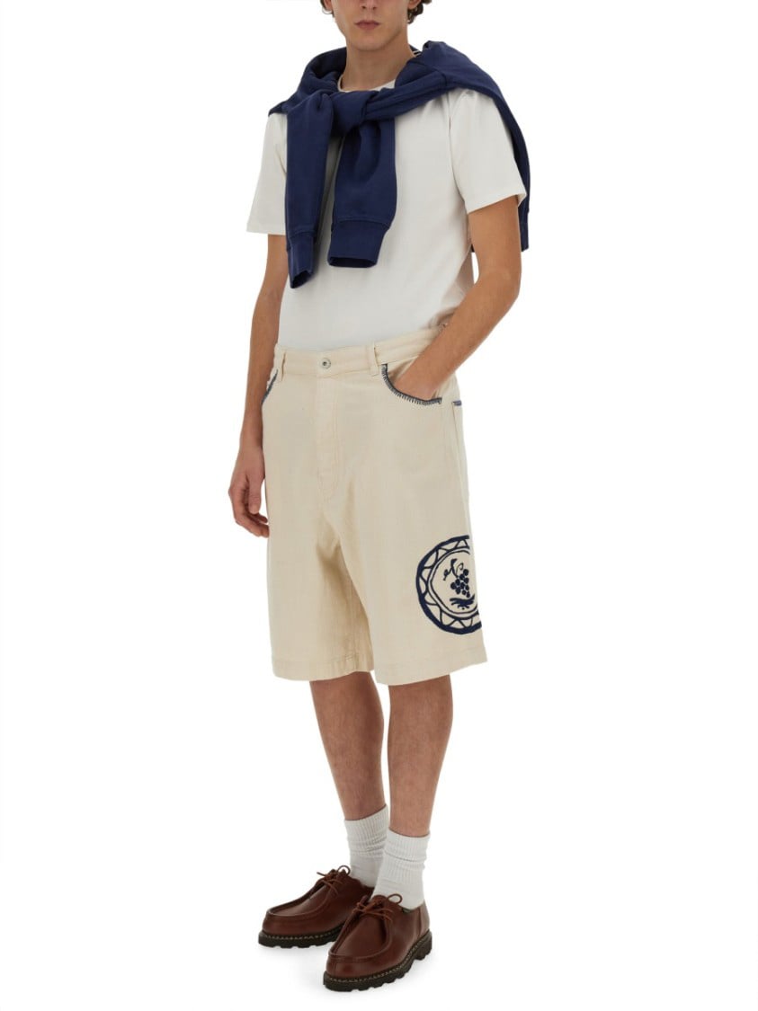 Drôle de Monsieur Relaxed Fit Cotton Bermuda Shorts Geel
