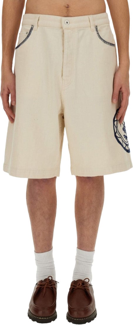 Drôle de Monsieur Relaxed Fit Cotton Bermuda Shorts Geel