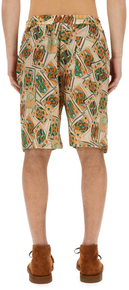 Drôle de Monsieur Bermuda Shorts With Geometric Print Neutraal