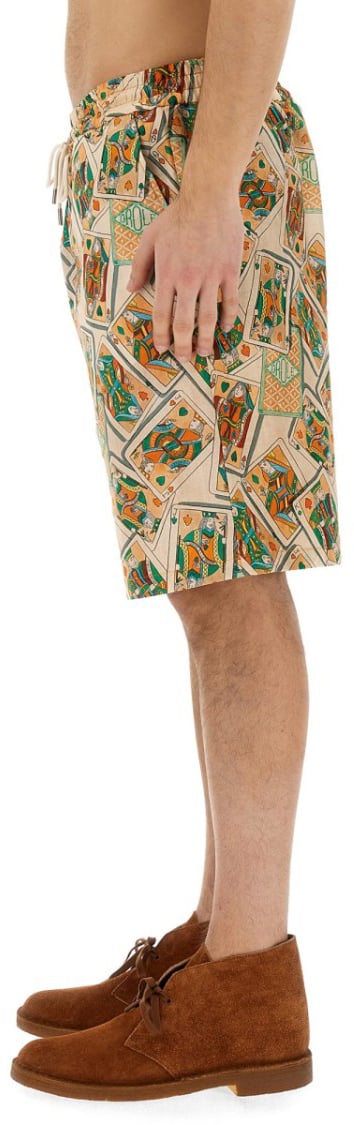 Drôle de Monsieur Bermuda Shorts With Geometric Print Neutraal