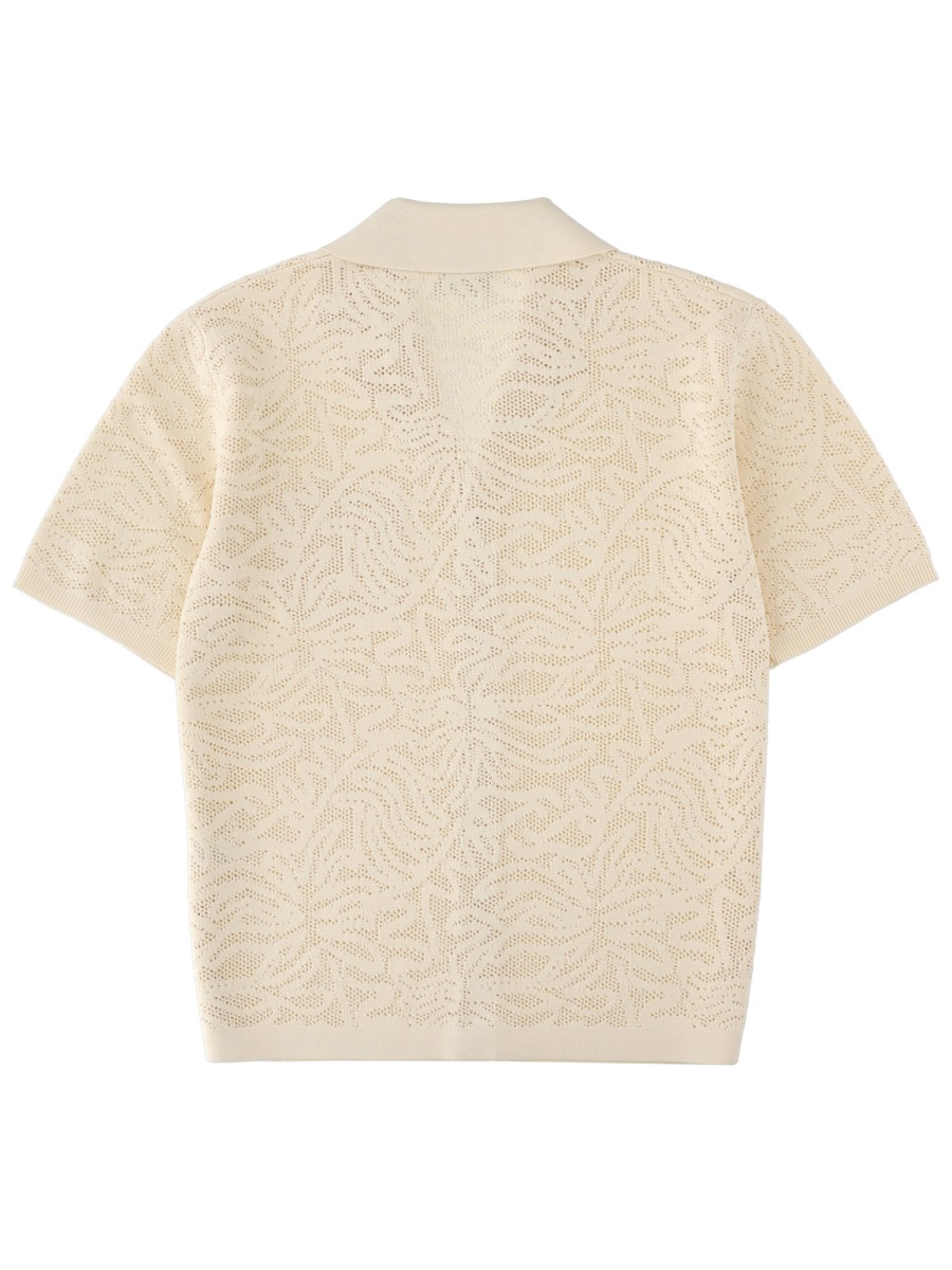 Drôle de Monsieur White Maille Dentelle Cotton Shirt Neutraal