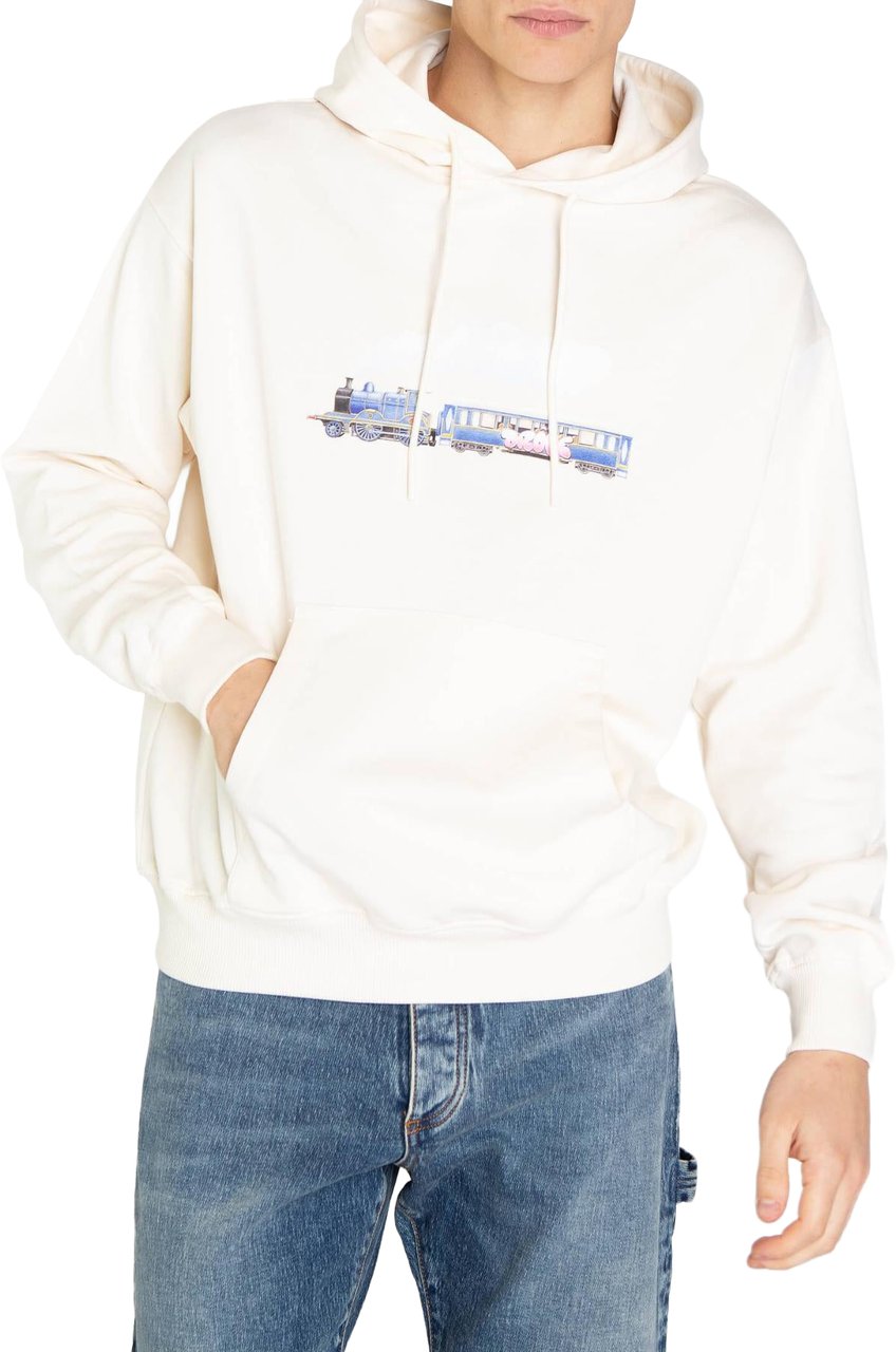 Drôle de Monsieur Heren Le Hoodie Locomotive Wit Wit