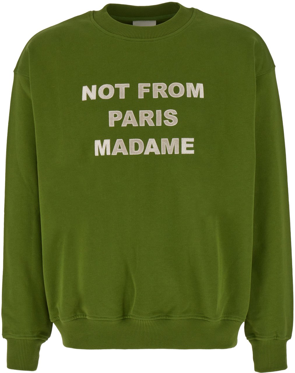 Drôle de Monsieur Drôle de Monsieur Olive green cotton sweatshirt Groen
