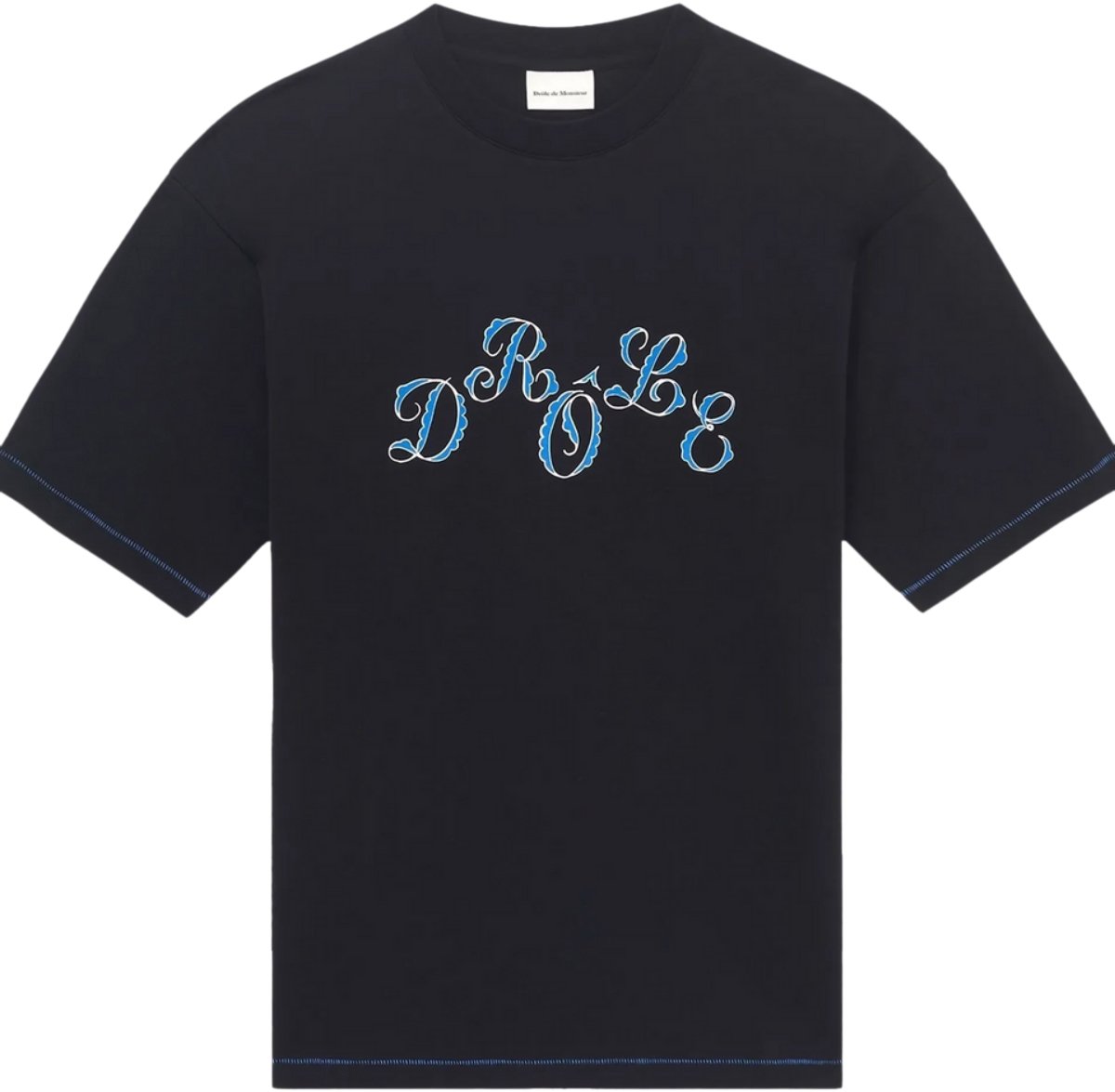 Drôle de Monsieur DRÔLE LOGO T-SHIRT BLACK Zwart