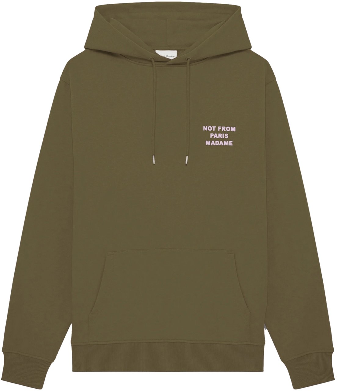 Drôle de Monsieur SLOGAN PRINT HOODIE ARMY GREEN Groen