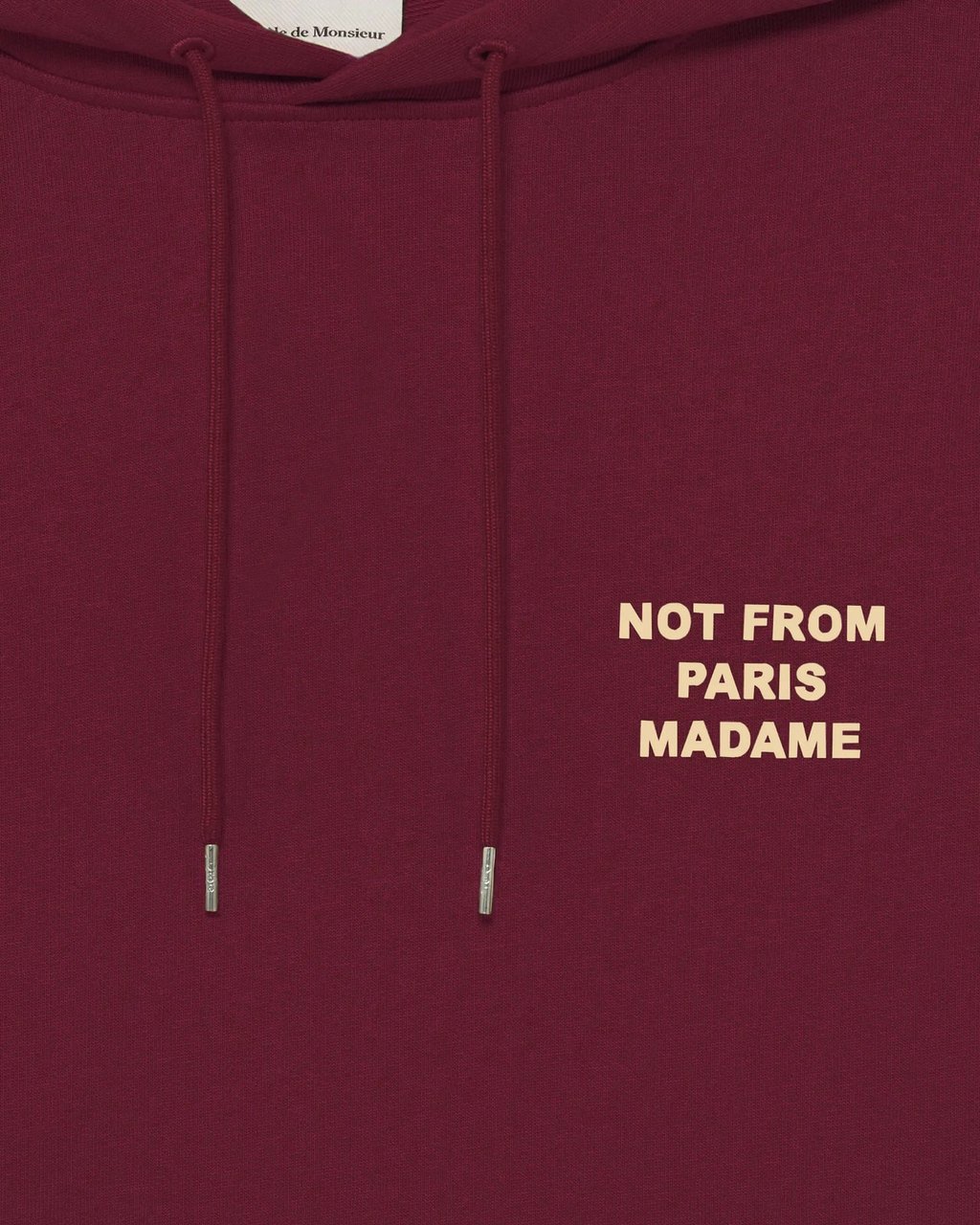Drôle de Monsieur SLOGAN PRINT HOODIE BURGUNDY Rood
