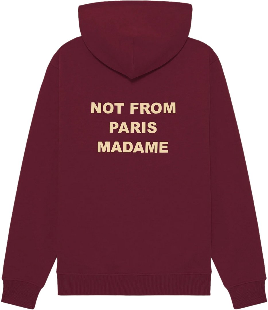 Drôle de Monsieur SLOGAN PRINT HOODIE BURGUNDY Rood