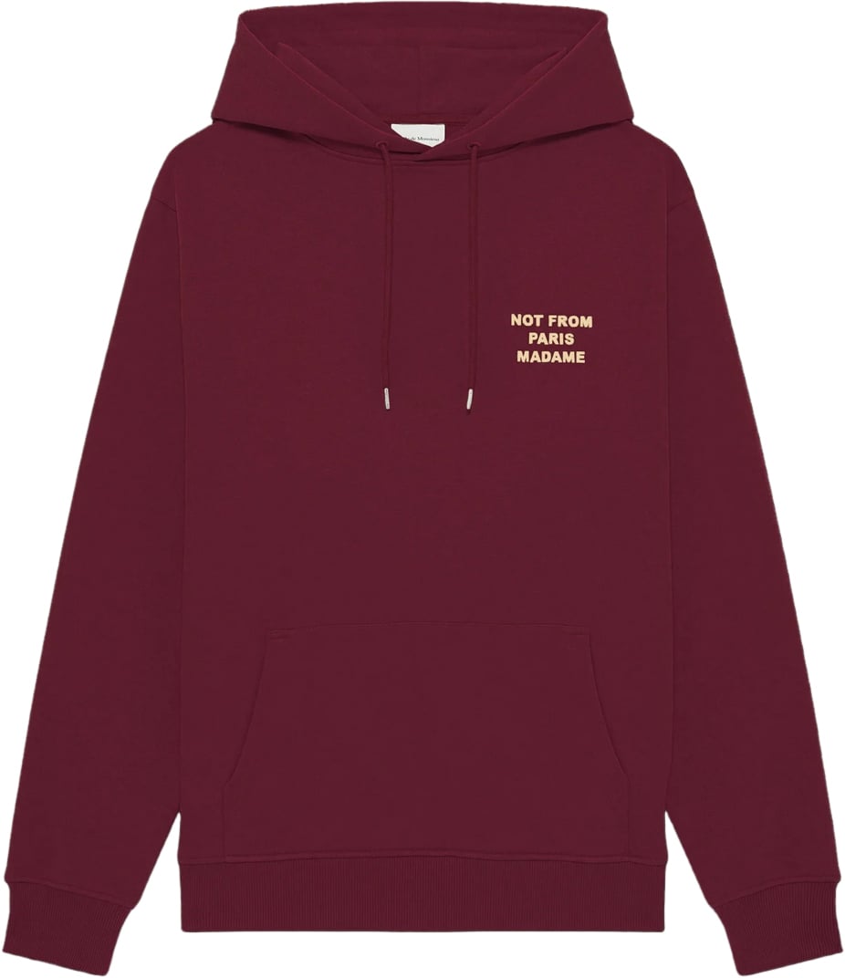Drôle de Monsieur SLOGAN PRINT HOODIE BURGUNDY Rood