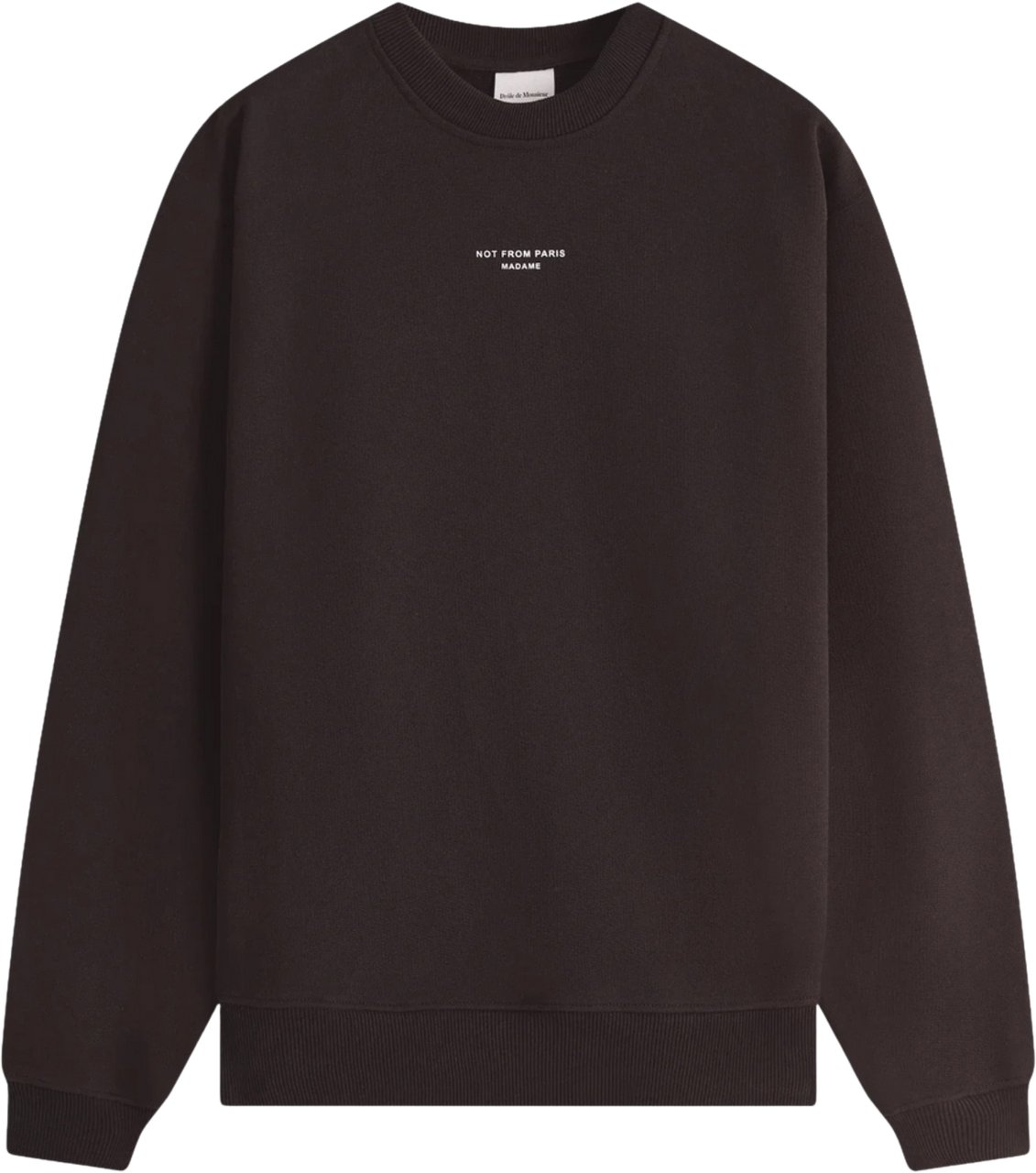 Drôle de Monsieur SLOGAN PRINT SWEATER DARK BROWN Bruin