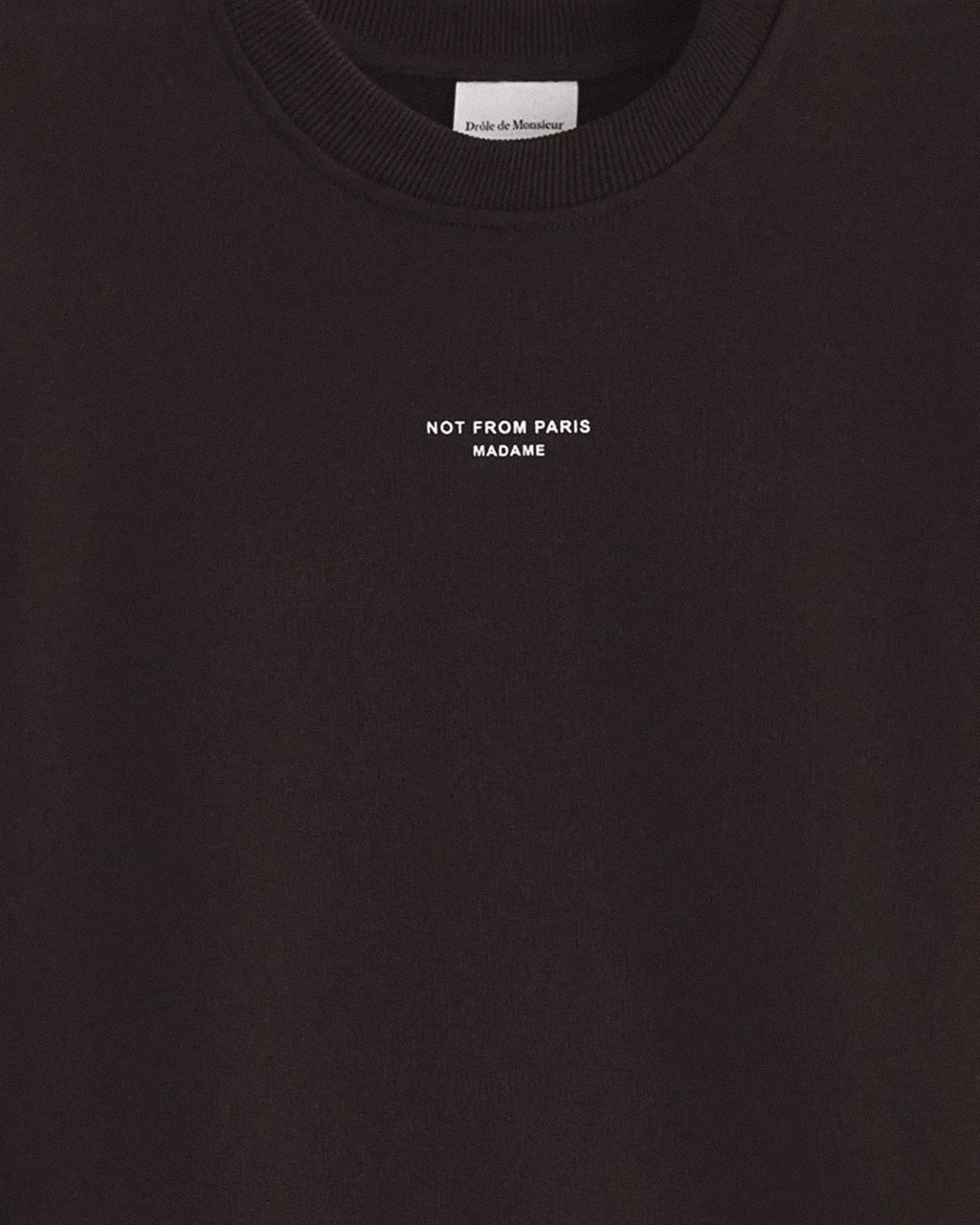 Drôle de Monsieur SLOGAN PRINT SWEATER DARK BROWN Bruin