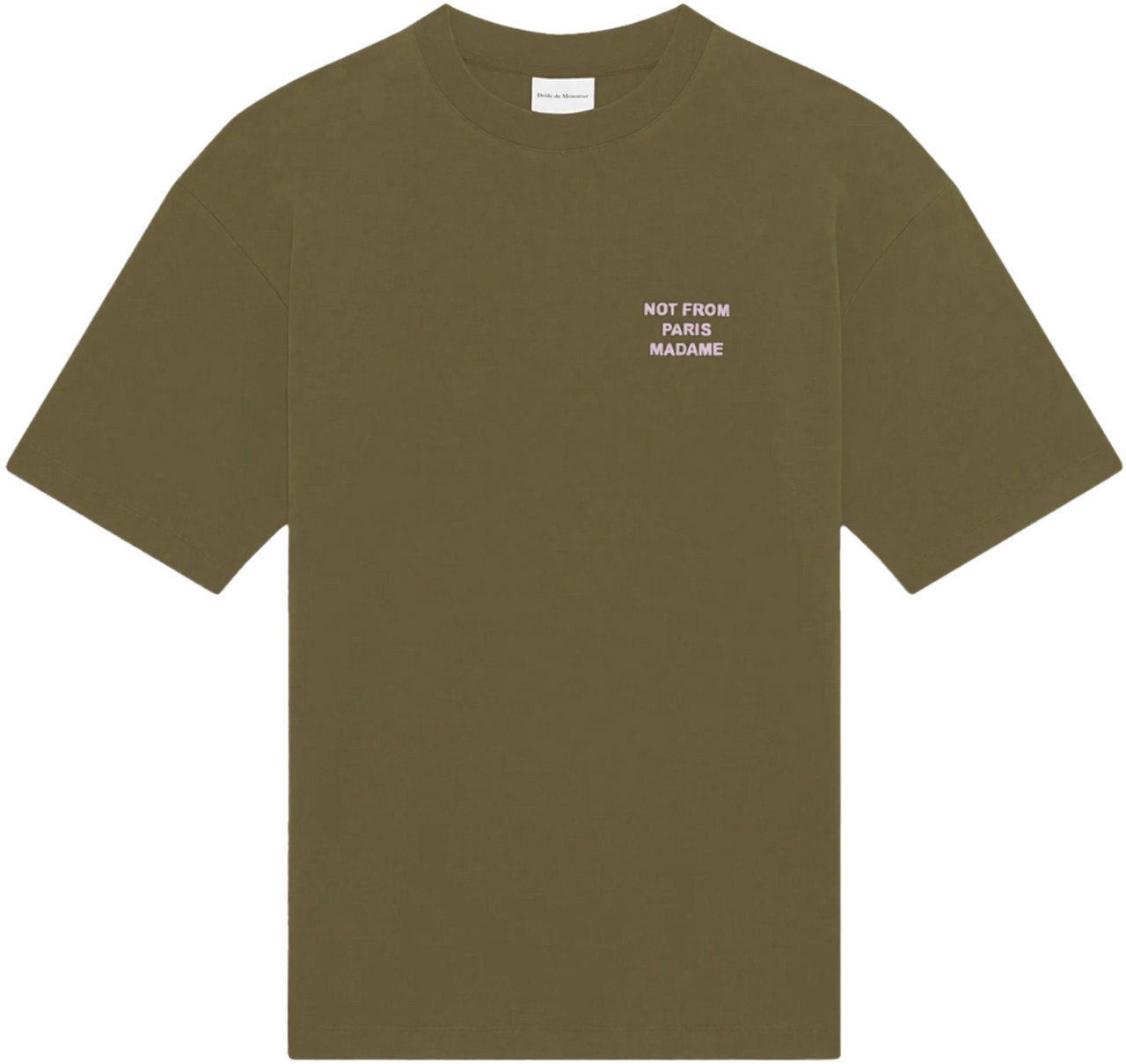 Drôle de Monsieur SLOGAN PRINT T-SHIRT ARMY GREEN Groen