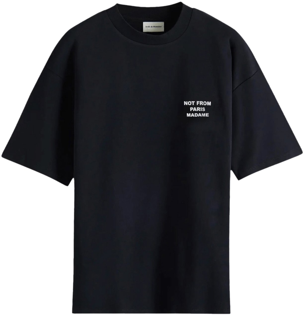 Drôle de Monsieur SLOGAN PRINT T-SHIRT BLACK Zwart