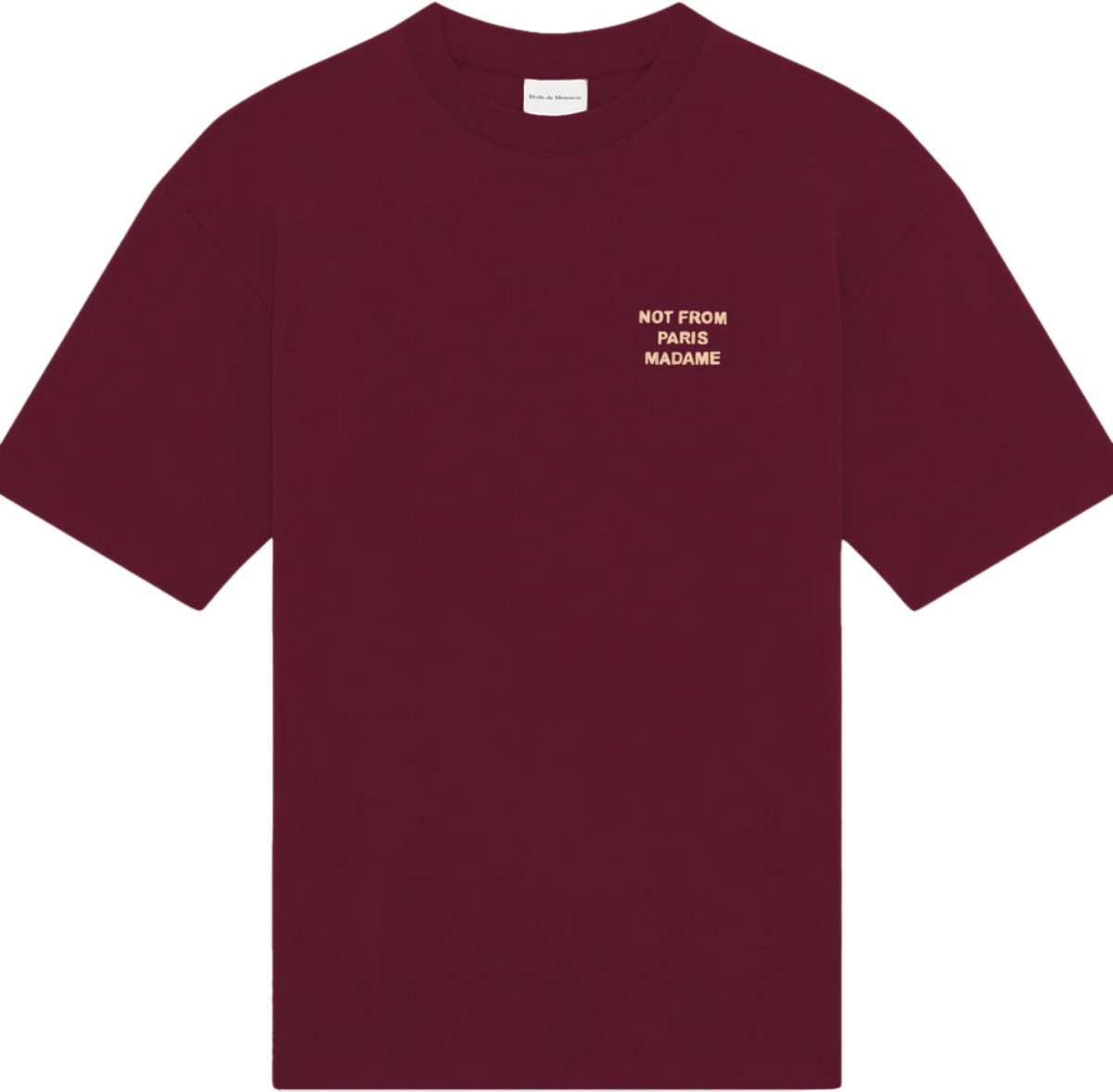 Drôle de Monsieur SLOGAN PRINT T-SHIRT BURGUNDY Rood