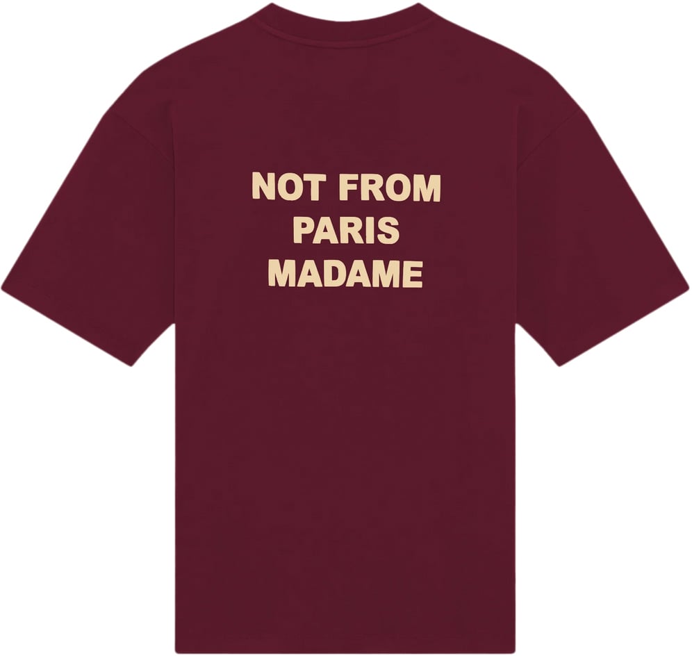 Drôle de Monsieur SLOGAN PRINT T-SHIRT BURGUNDY Rood