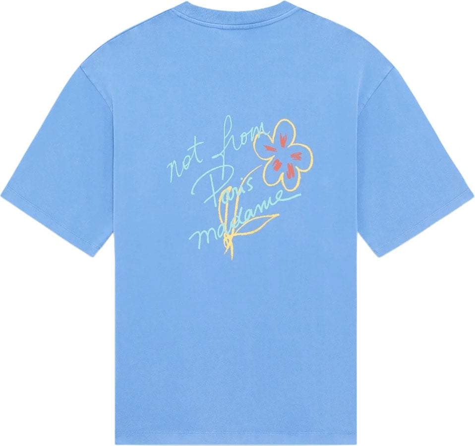 Drôle de Monsieur ESQUISSE SLOGAN T-SHIRT Lichtblauw
