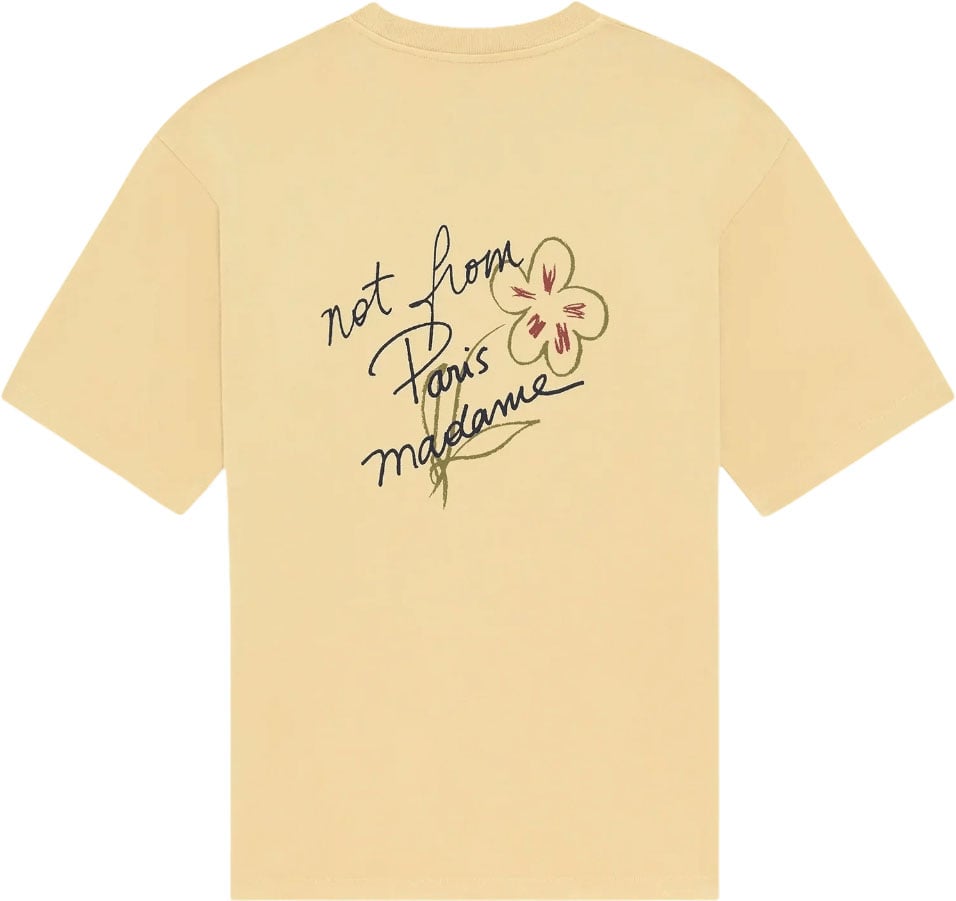 Drôle de Monsieur ESQUISSE SLOGAN T-SHIRT Geel