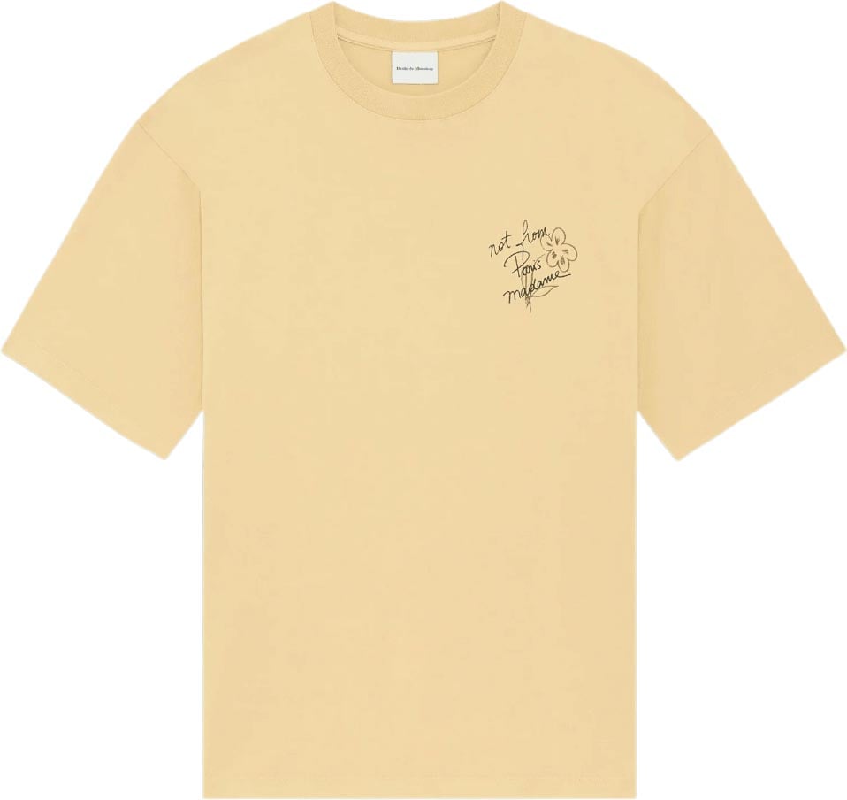 Drôle de Monsieur ESQUISSE SLOGAN T-SHIRT Geel