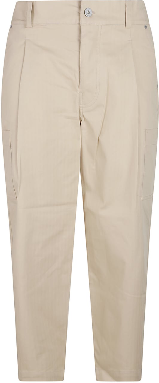 Drôle de Monsieur Cropped Twill Pant Brown Bruin